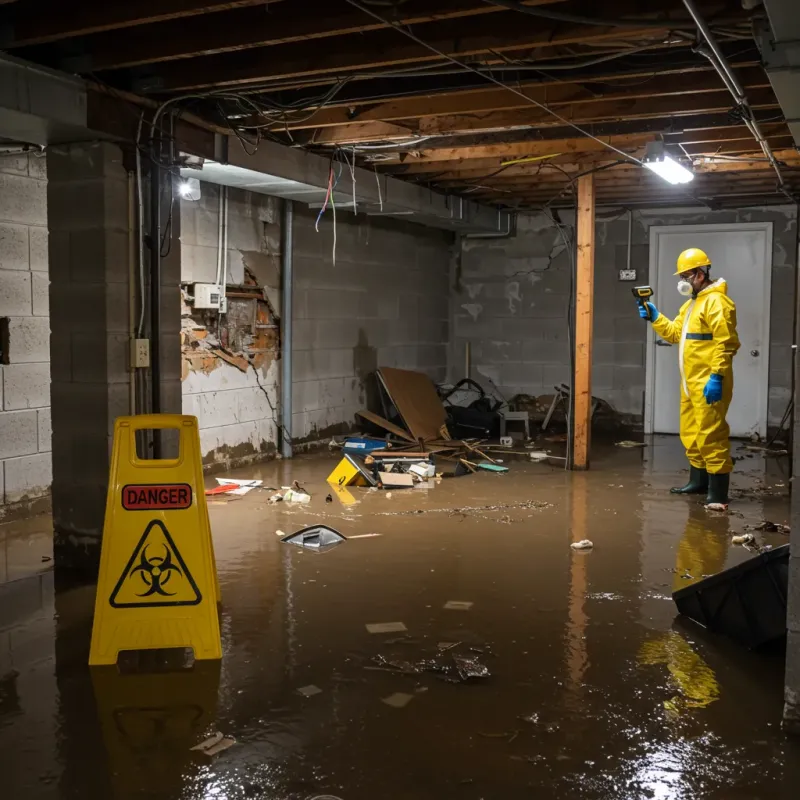 Flooded Basement Electrical Hazard in Diboll, TX Property